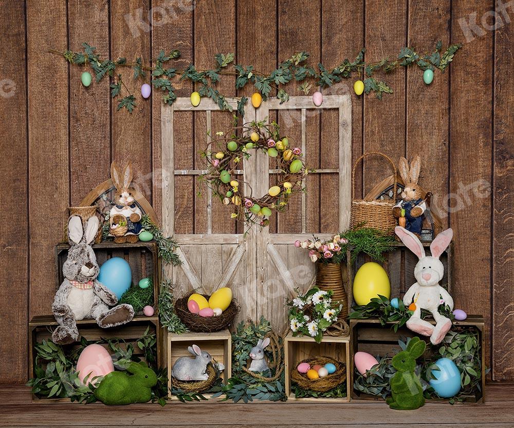 Kate Easter Bunny Egg Wood Door Backdrop Designed by Emetselch -UK
