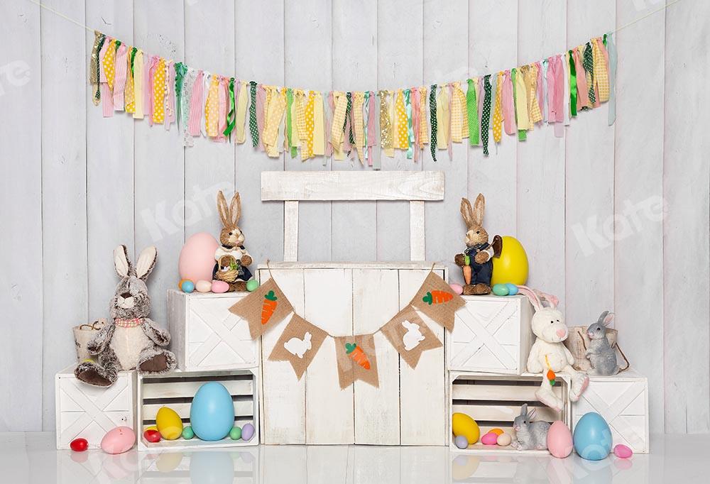 Kate White Easter Bunny Egg Stand Backdrop Designed by Emetselch