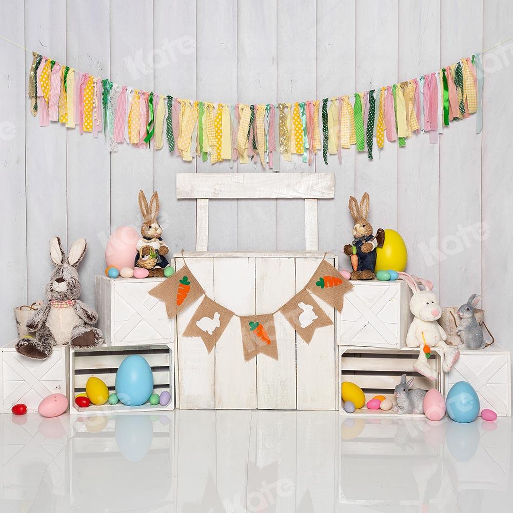 Kate White Easter Bunny Egg Stand Backdrop Designed by Emetselch -UK