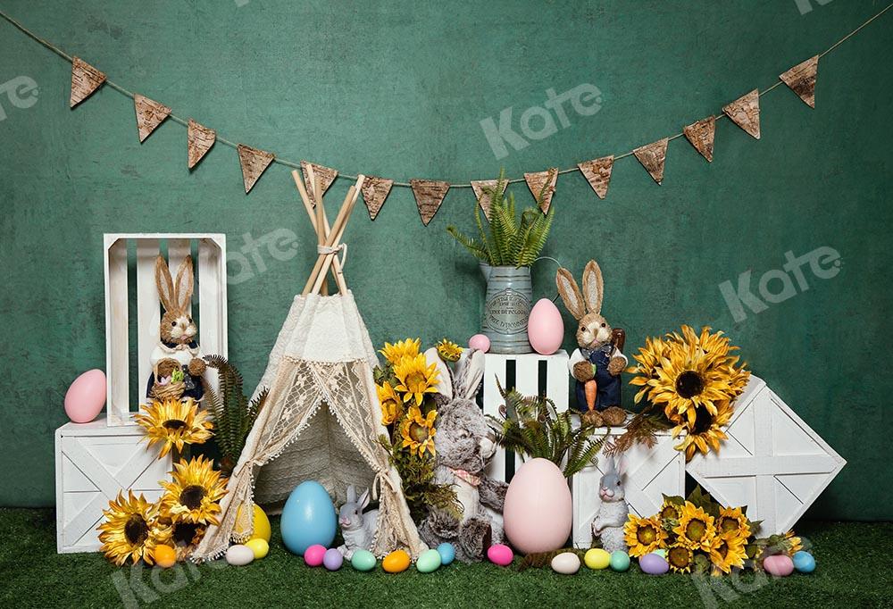 Kate Easter Tent Egg Bunny Green Backdrop Designed by Emetselch -UK