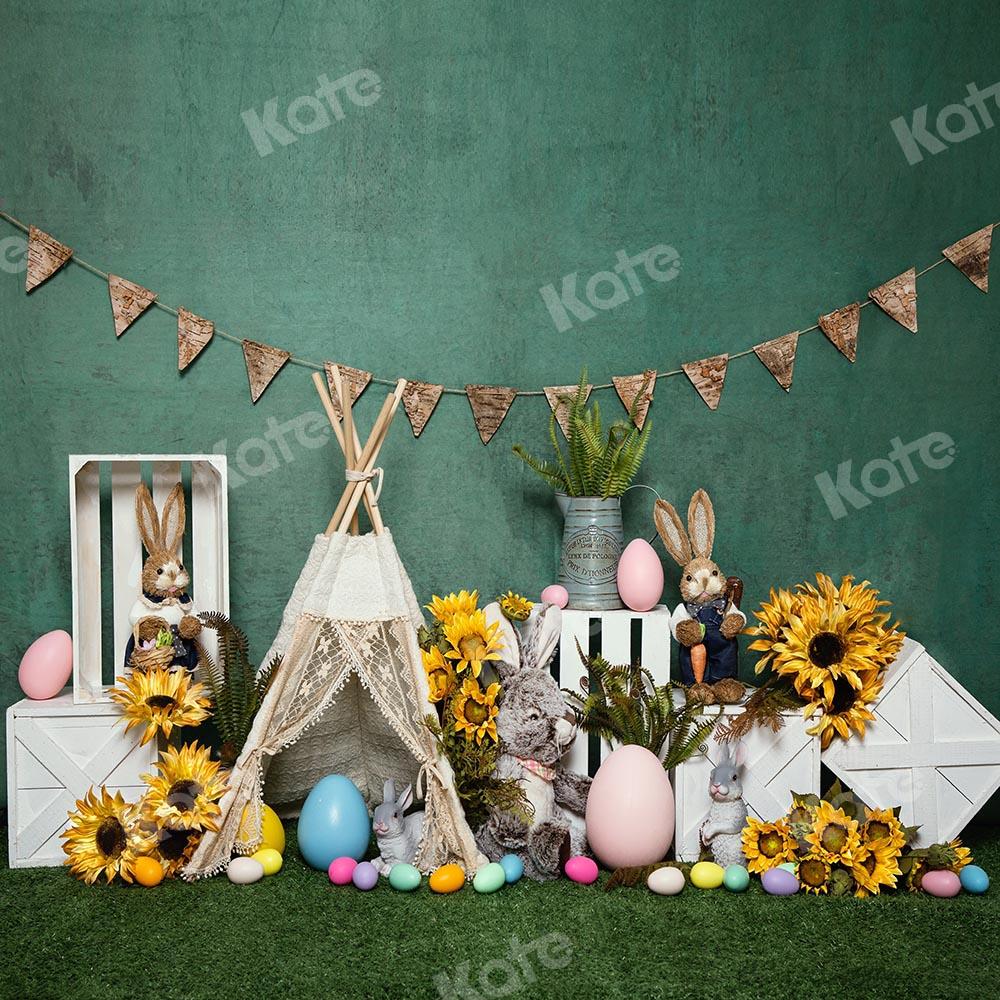 Kate Easter Tent Egg Bunny Green Backdrop Designed by Emetselch -UK