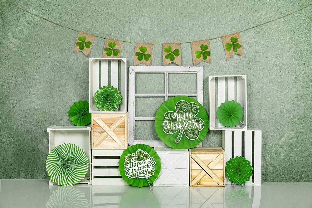 Kate St. Patrick's Day Green Shamrock Backdrop Designed by Emetselch