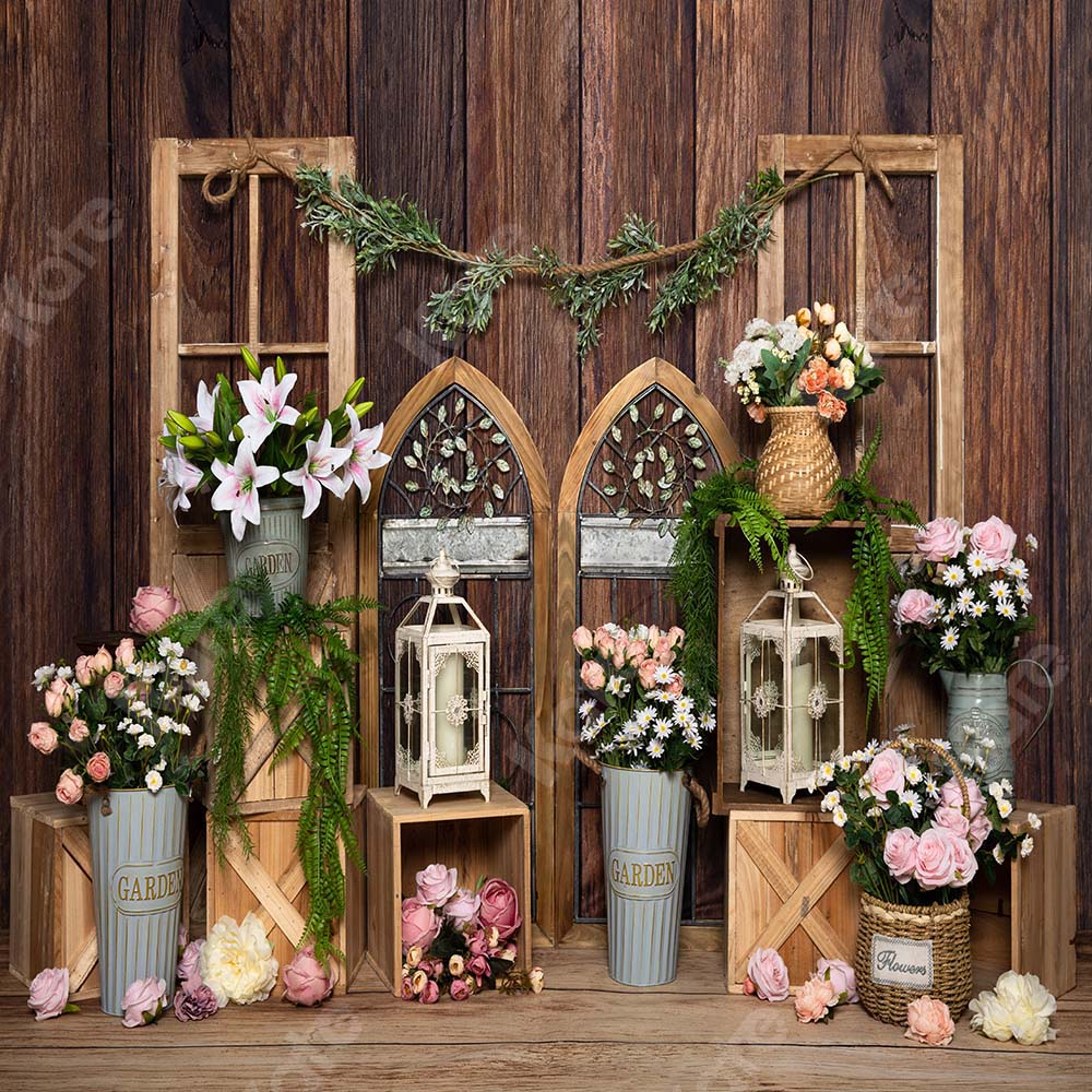 Kate Spring Flower Backdrop Wood Wall Designed by Emetselch -UK