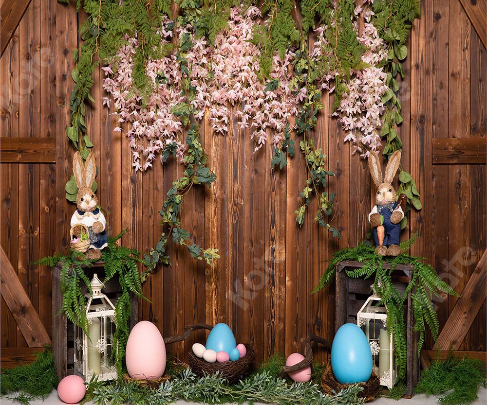 Kate Easter Egg Backdrop Wood Wall Designed by Emetselch -UK
