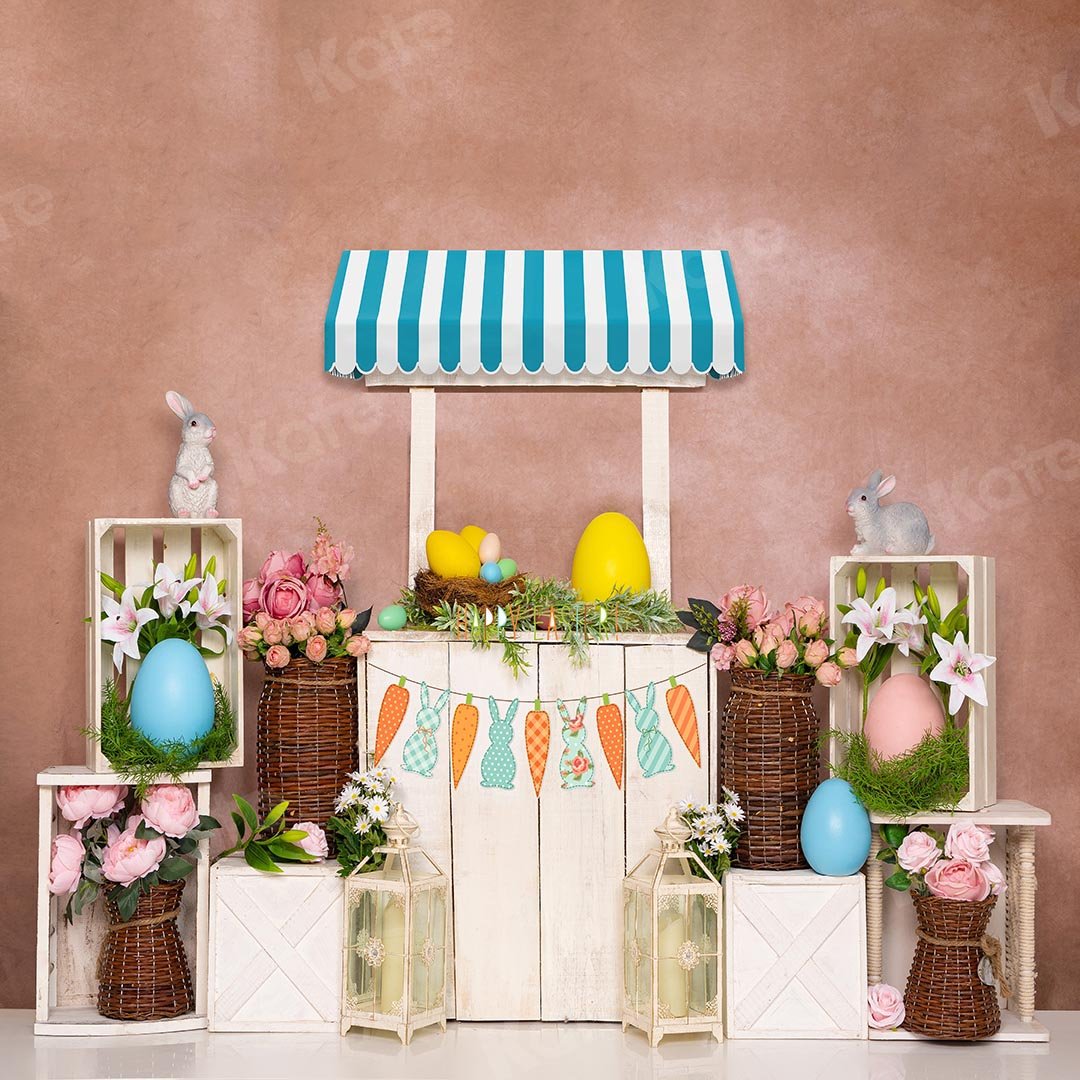 Kate Spring Easter Eggs Bunny Backdrop Flowers Designed by Emetselch -UK