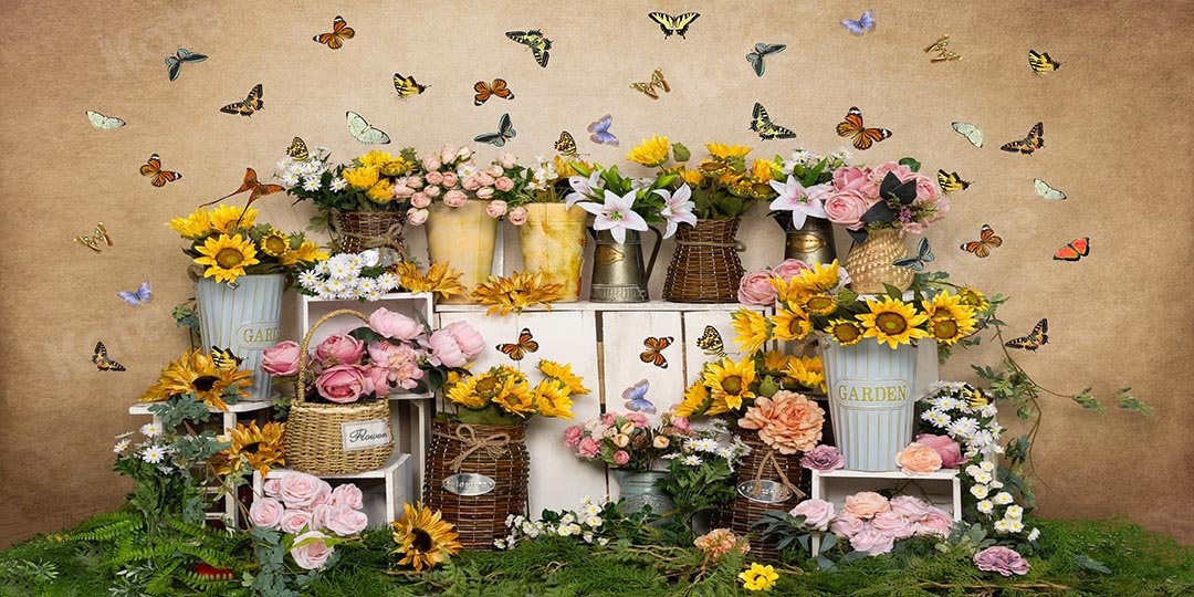 Kate Spring Flowers Butterfly Florist Backdrop Designed by Emetselch -UK