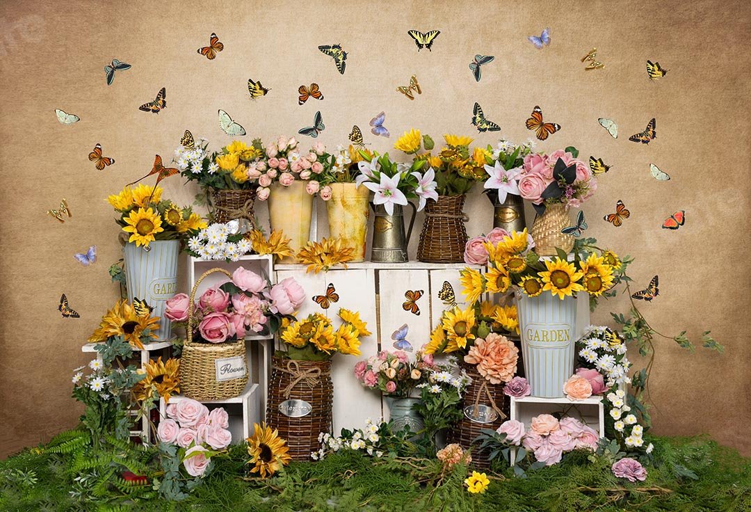 Kate Spring Flowers Butterfly Florist Backdrop Designed by Emetselch -UK