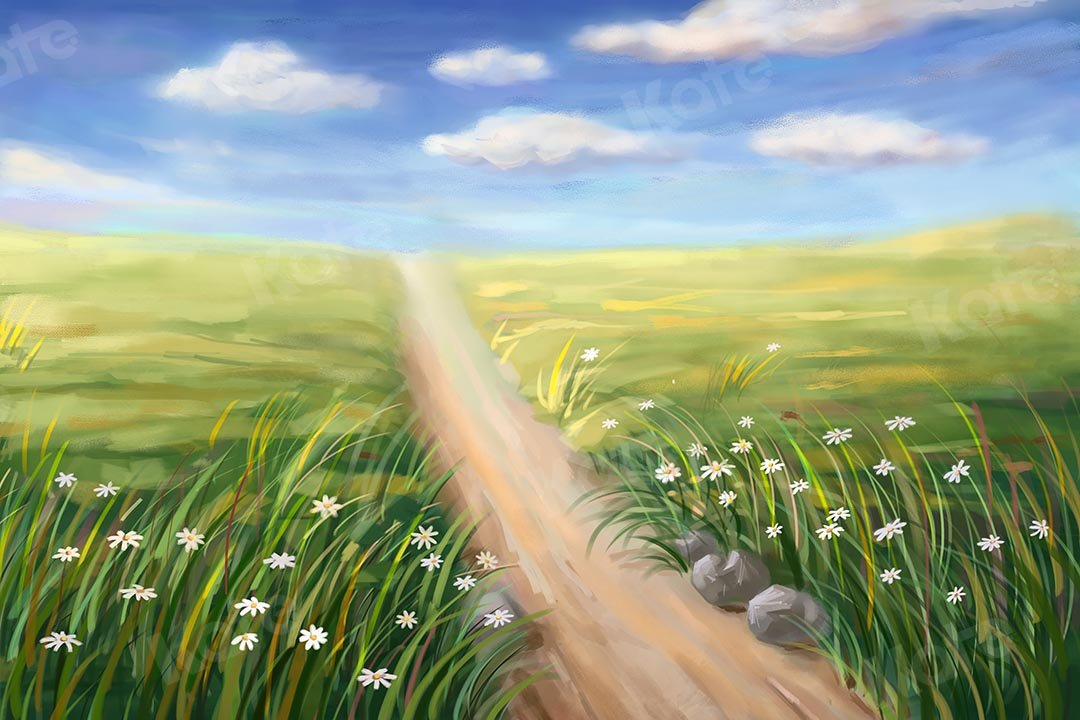 Kate Fine Art Prairie Field Path Backdrop Designed by GQ -UK