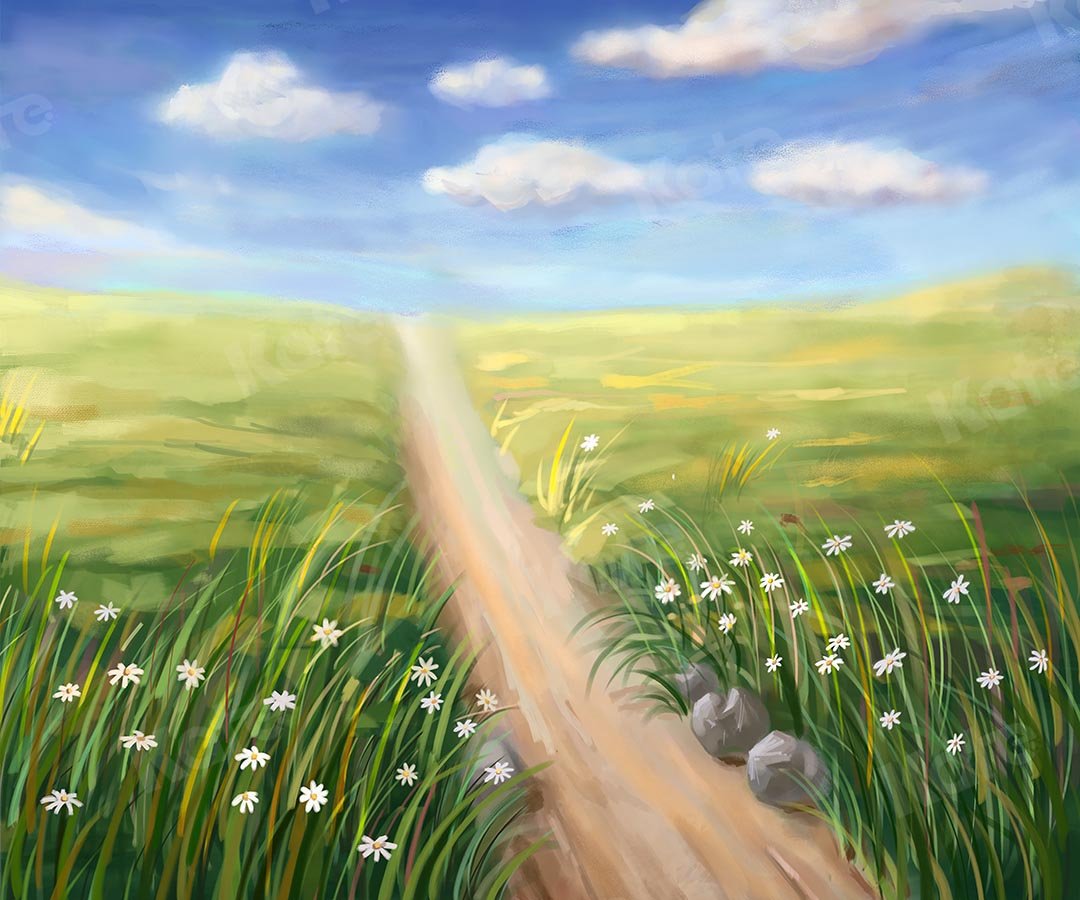 Kate Fine Art Prairie Field Path Backdrop Designed by GQ -UK