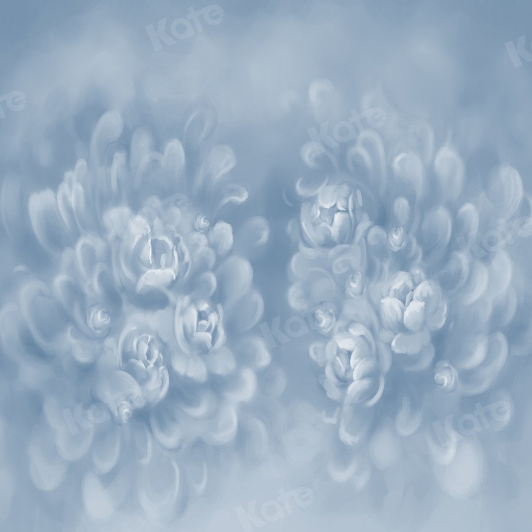 Kate Fine Art Gray Blue Flower Texture Backdrop Designed by GQ -UK