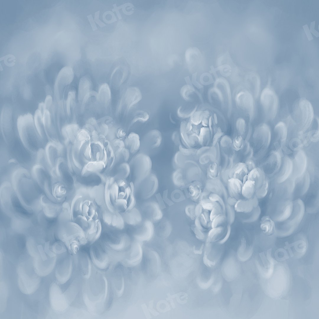 Kate Fine Art Gray Blue Flower Texture Backdrop Designed by GQ