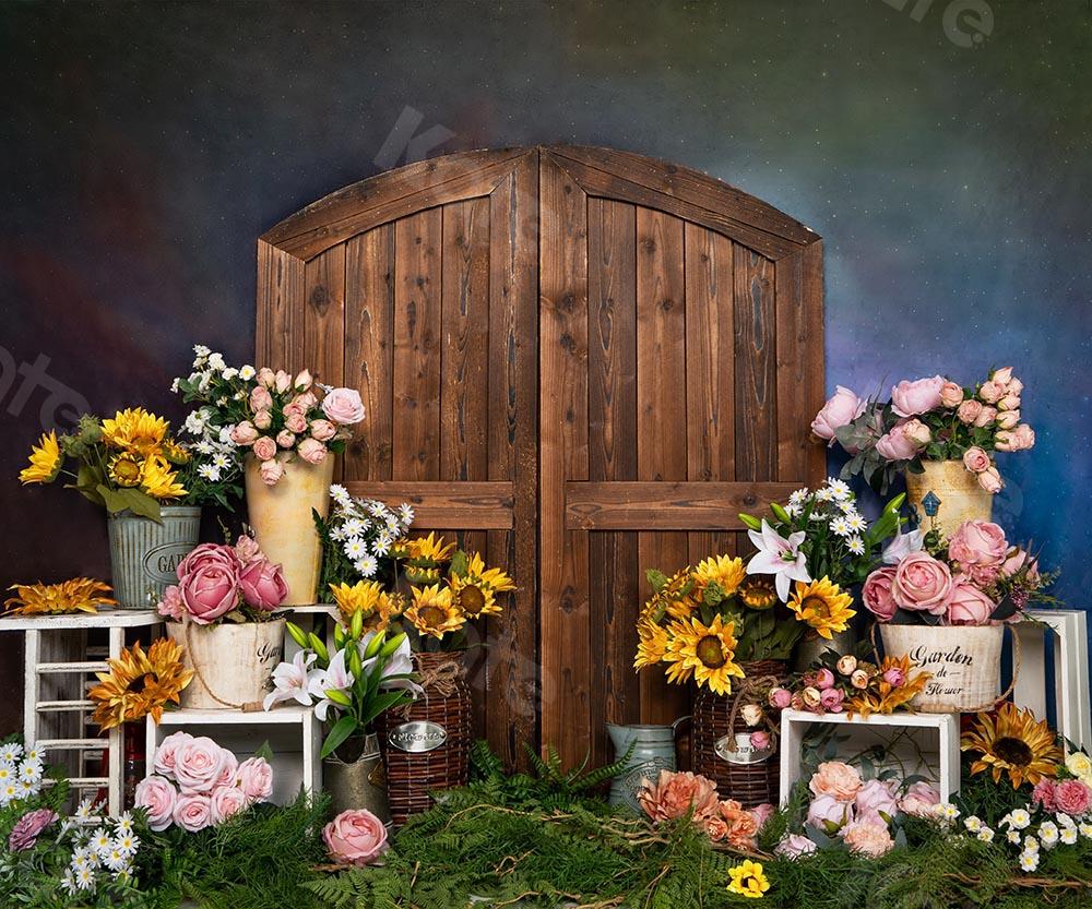 Kate Spring/mother's Day Flowers Shop Door Blue Backdrop Designed by Emetselch -UK