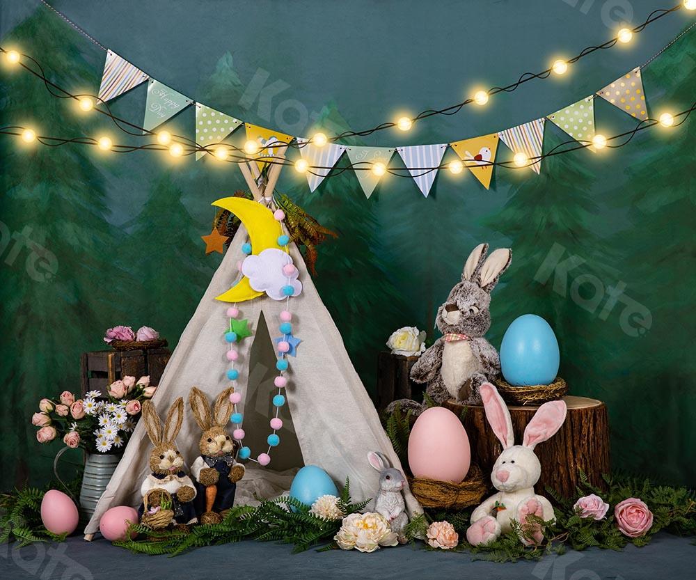 Kate Easter/spring Tent Bunny Eggs Backdrop Designed by Emetselch -UK