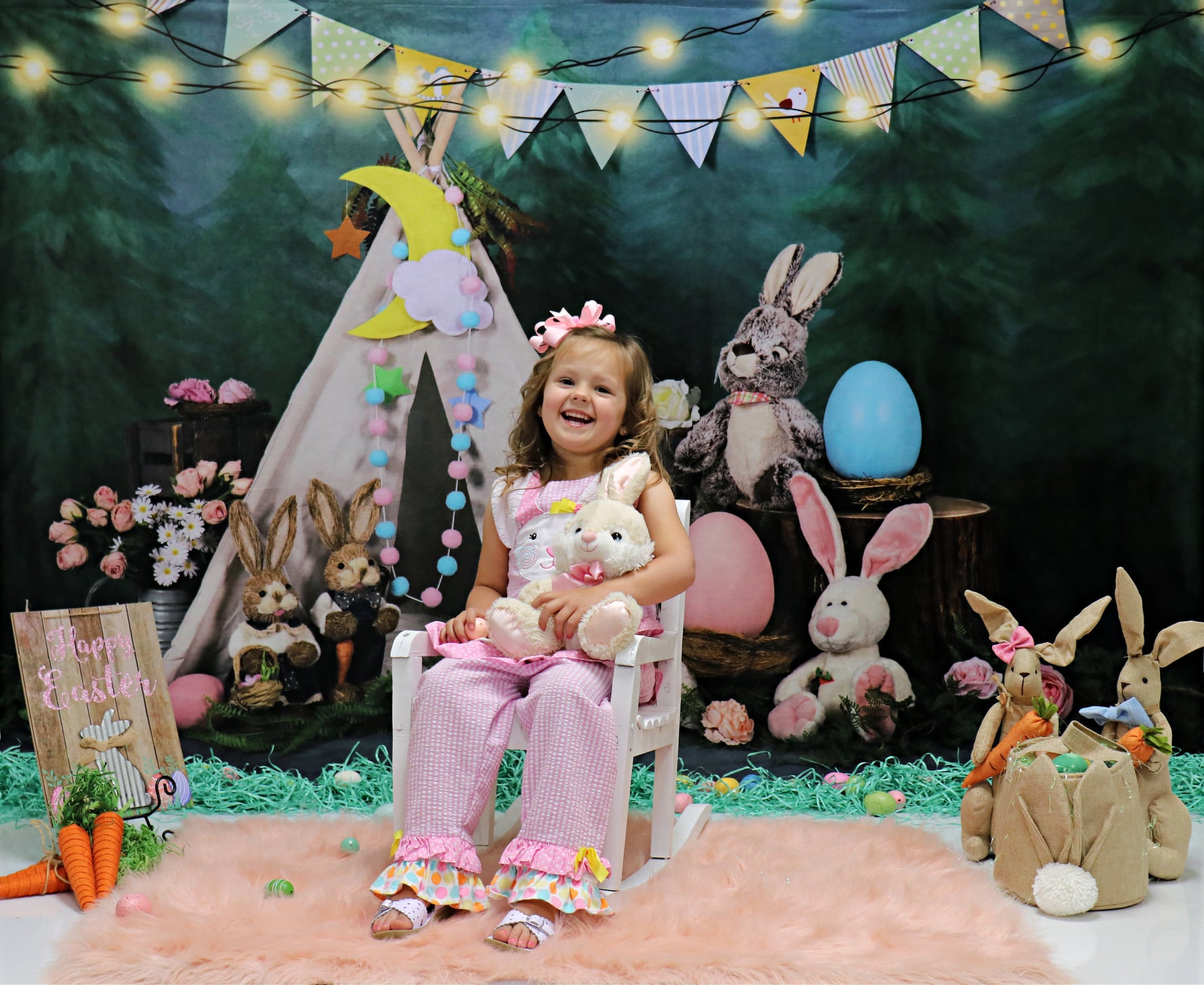 Kate Easter/spring Tent Bunny Eggs Backdrop Designed by Emetselch