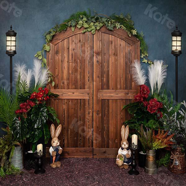 Kate Spring/easter Wooden Door Blue Backdrop Designed by Emetselch -UK