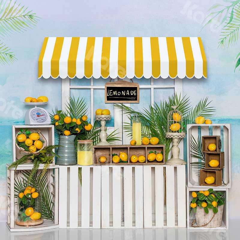 Kate Summer Lemonade Stand Beach Backdrop Designed by Emetselch -UK