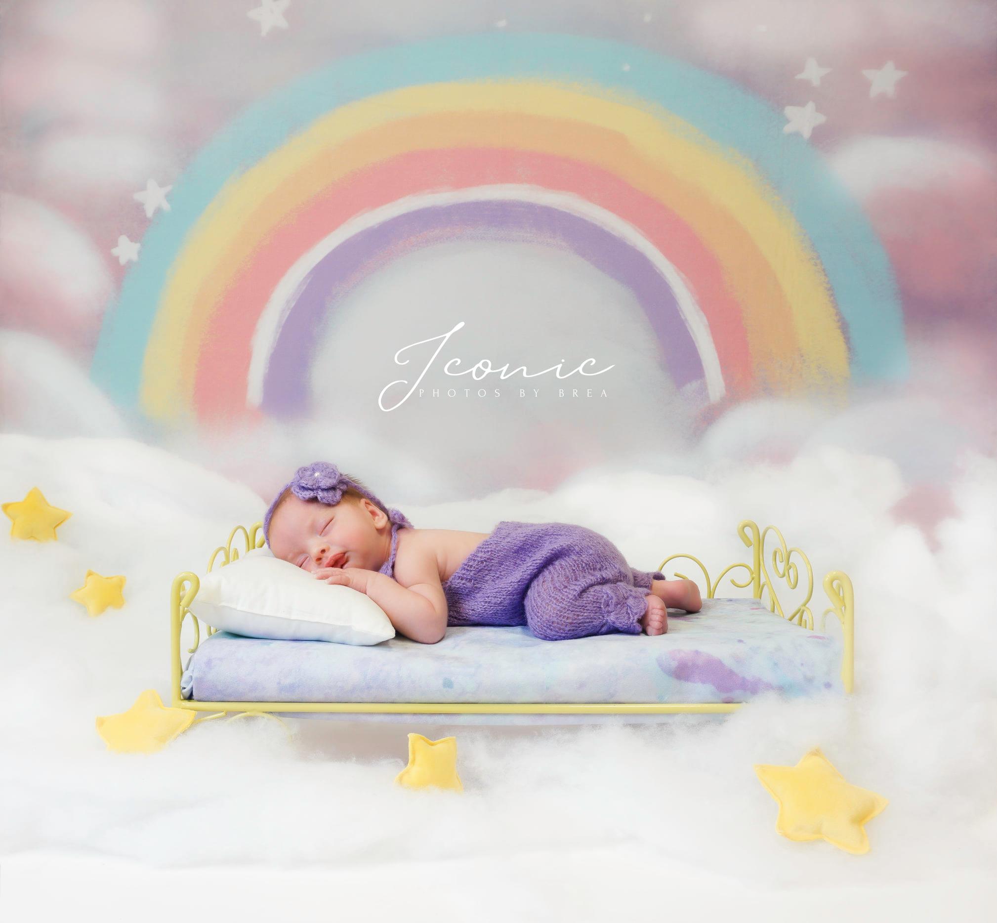 Kate Rainbow Girly Cake Smash Backdrop Designed by GQ -UK