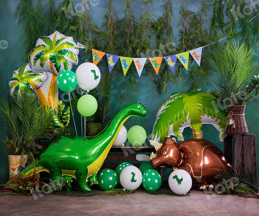 Kate Summer Jungle Dinosaur Boy Cake Smash Backdrop Designed by Emetselch