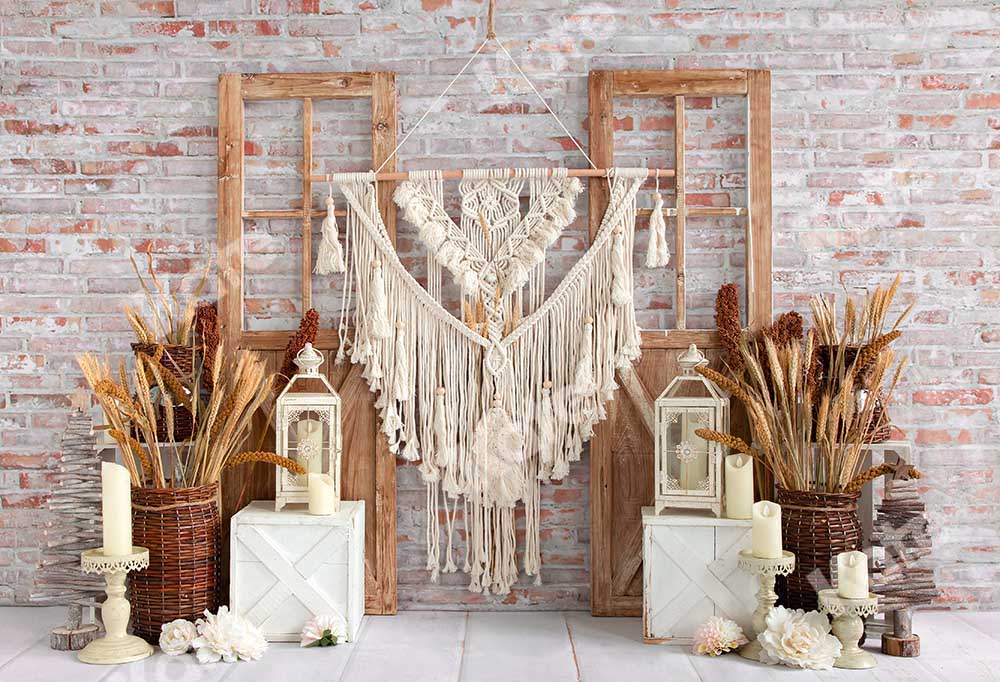 Kate Harvest Wheat Boho Rustic Backdrop Designed by Emetselch -UK