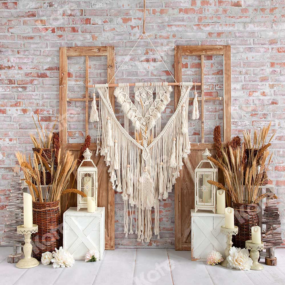Kate Harvest Wheat Boho Rustic Backdrop Designed by Emetselch -UK