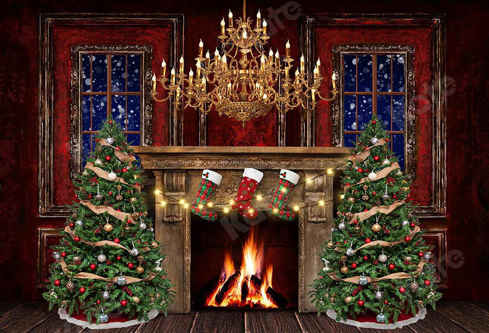 Kate Christmas Room Fireplace Backdrop Designed by Emetselch -UK