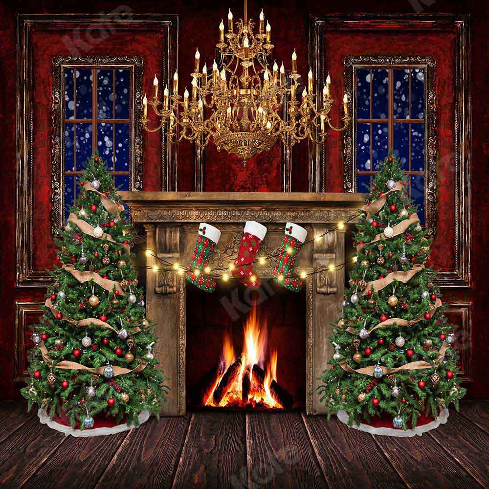 Kate Christmas Room Fireplace Backdrop Designed by Emetselch -UK