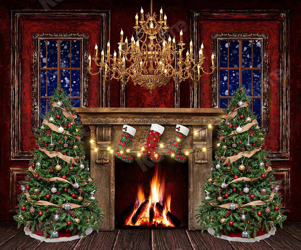 Kate Christmas Room Fireplace Backdrop Designed by Emetselch -UK