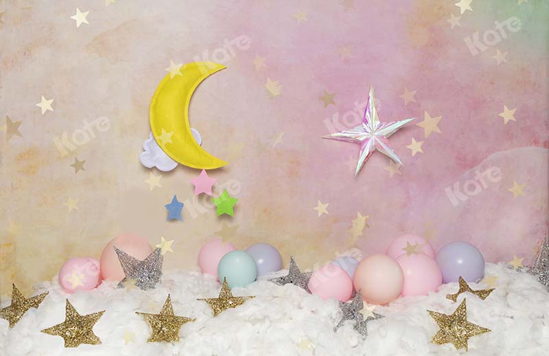Kate Children Cake Smash Moon Star Backdrop Designed by Emetselch -UK