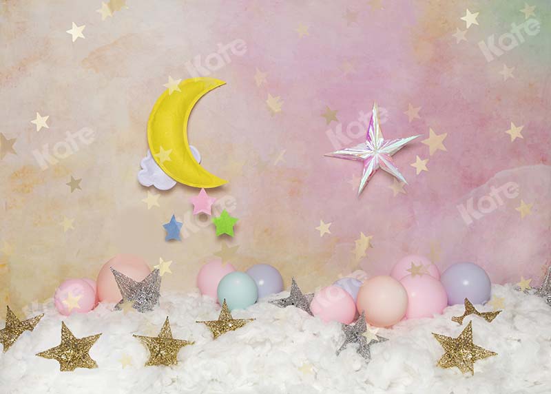 Kate Children Cake Smash Moon Star Backdrop Designed by Emetselch -UK