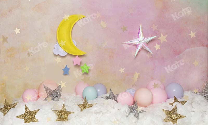 Kate Children Cake Smash Moon Star Backdrop Designed by Emetselch -UK