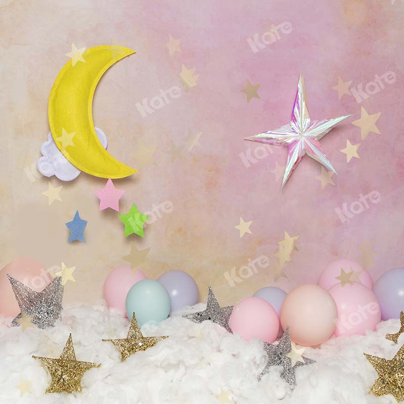 Kate Children Cake Smash Moon Star Backdrop Designed by Emetselch -UK