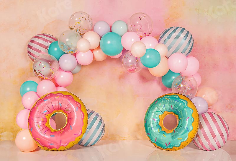 Kate Children Cake Smash Donut Balloons Backdrop Designed by Emetselch