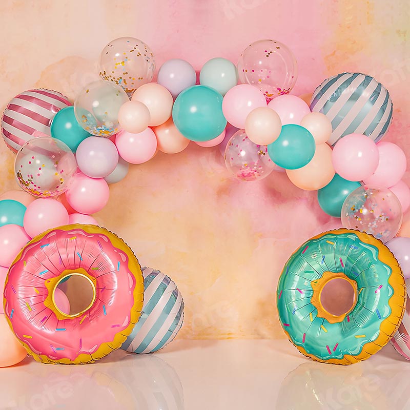 Kate Children Cake Smash Donut Balloons Backdrop Designed by Emetselch -UK
