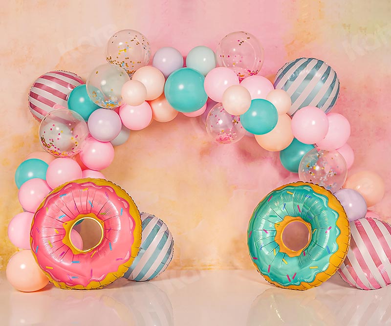 Kate Children Cake Smash Donut Balloons Backdrop Designed by Emetselch -UK