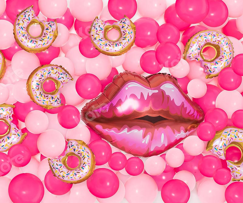 Kate Girly Pink Balloon Cake Smash Backdrop Designed by Emetselch -UK