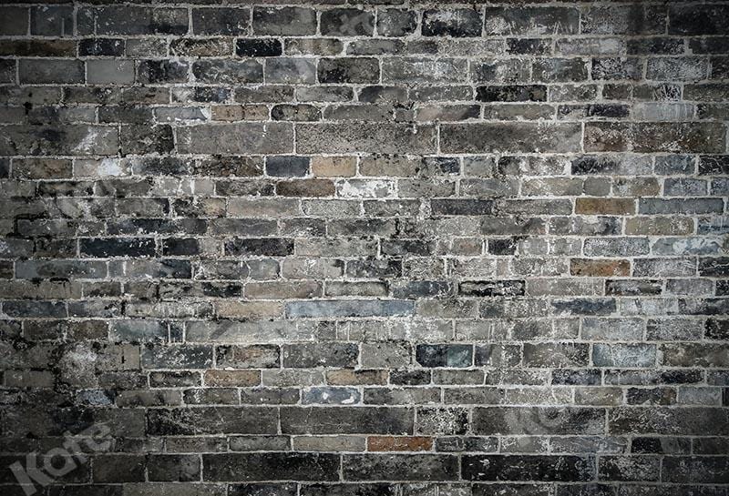 Kate Dark Black Tone Brick Wall Backdrop Designed by Emetselch -UK