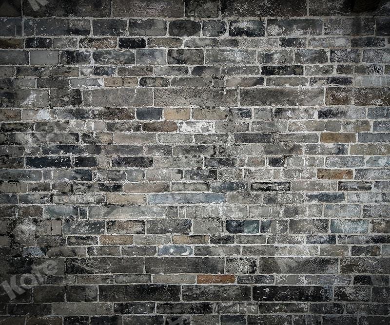 Kate Dark Black Tone Brick Wall Backdrop Designed by Emetselch -UK