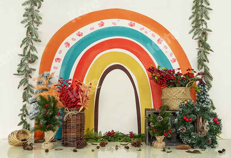 Kate Christmas Rainbow Cake Samsh Backdrop Designed by Emetselch -UK