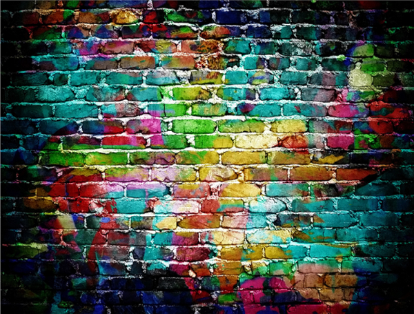 Kate Dark Colorful Brick Wall Background Backdrop for Photography -UK