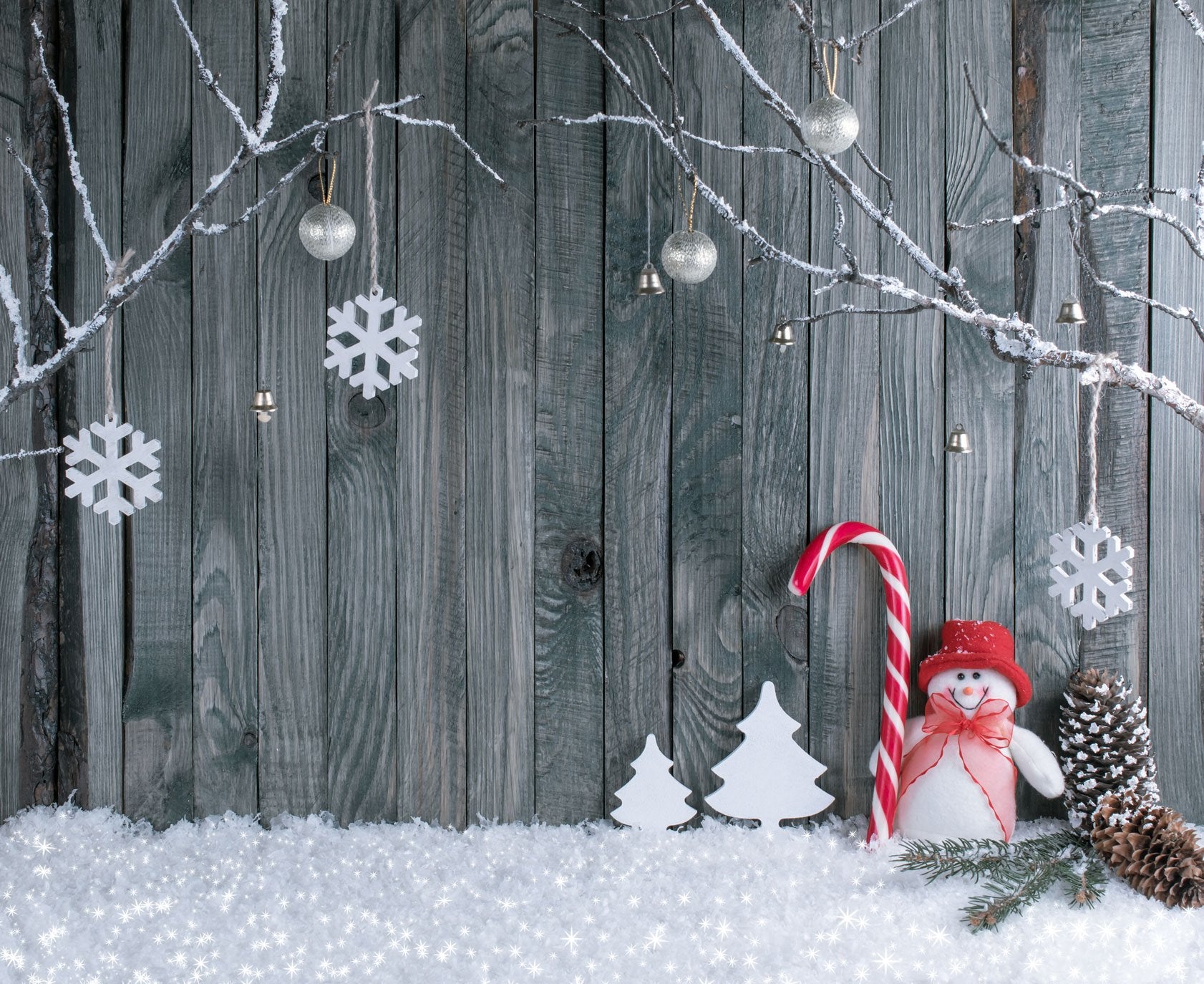 Kate Gray wood Tree branches snow winter backdrop for Christmas Photography - Kate backdrop UK