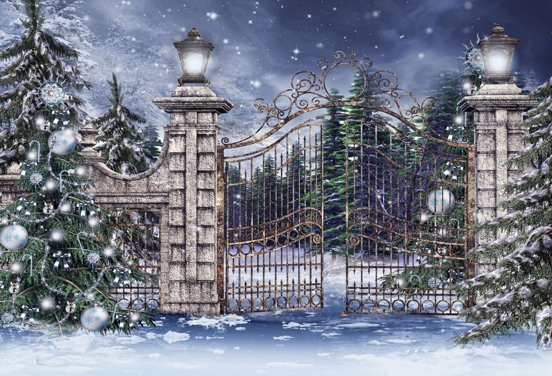 Kate Winter Snow Gate Backdrops for Photography -UK