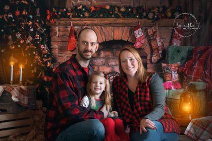 Katebackdrop Kate Christmas Fireplace parlor Decorations Backdrop for Photography