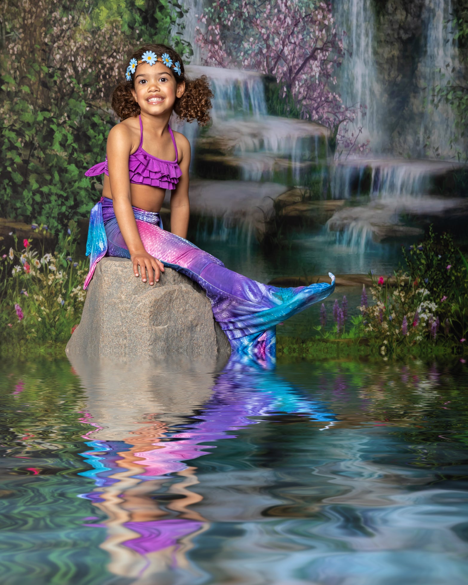 Kate Mermaid Stream Water Spring Backdrop
