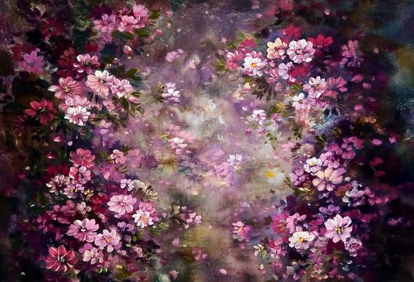 Kate Pink Flower Dark Color Backdrops for Photography -UK