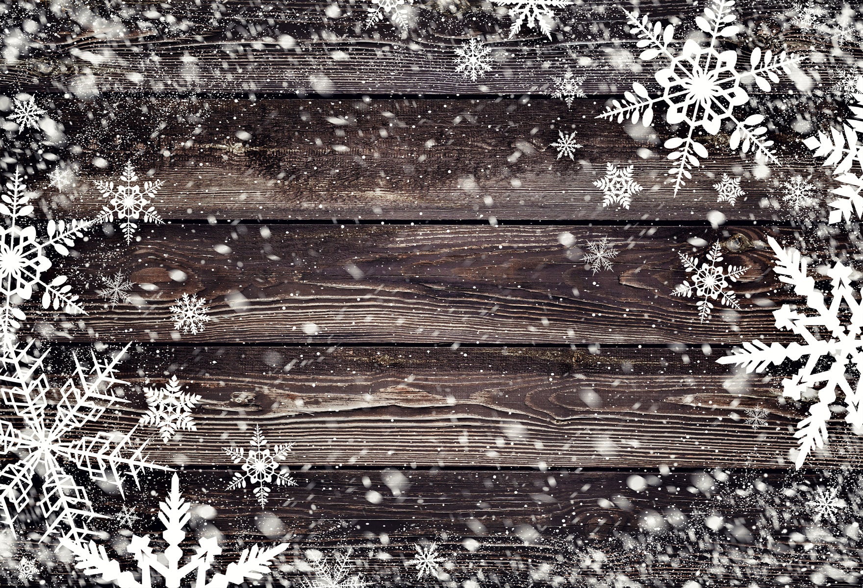 Kate Christmas Dark Winter Snowflake Wood Floor Backdrops for Photography -UK
