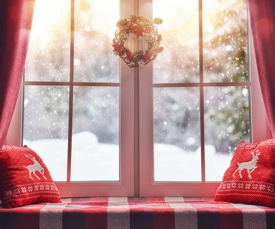 Kate Christmas Snow And Sunshine Outside Window Backdrops for Photography -UK