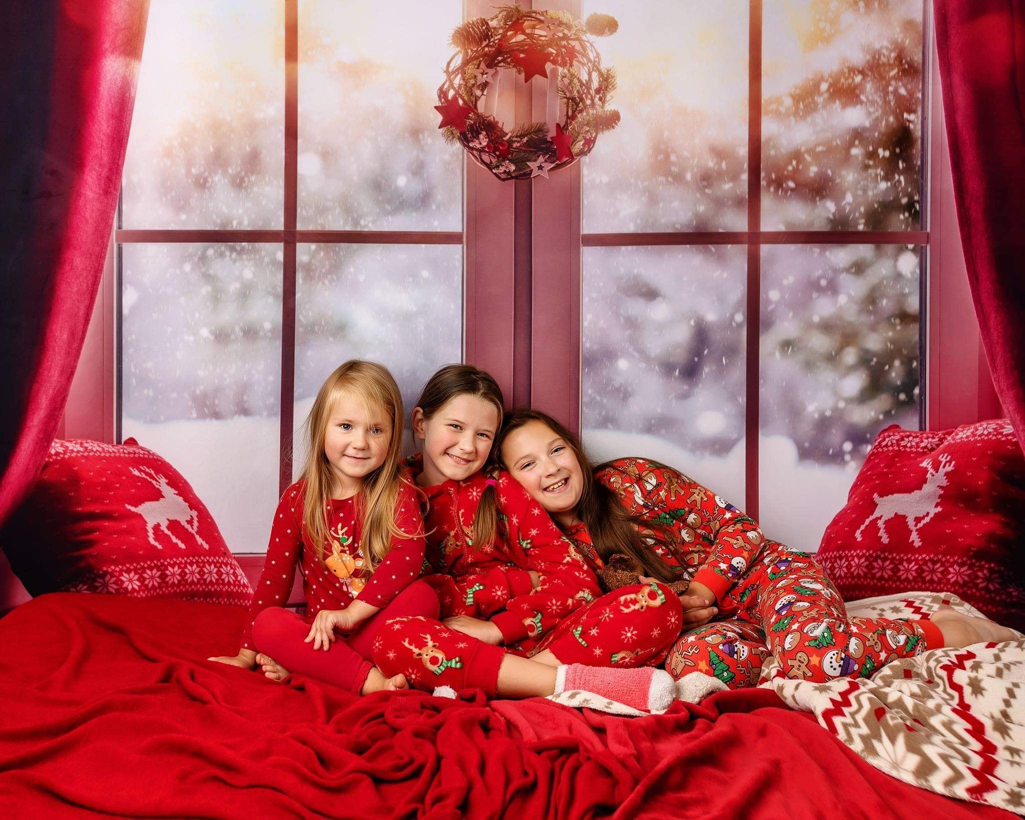 Kate Christmas Snow And Sunshine Outside Window Backdrops for Photography -UK