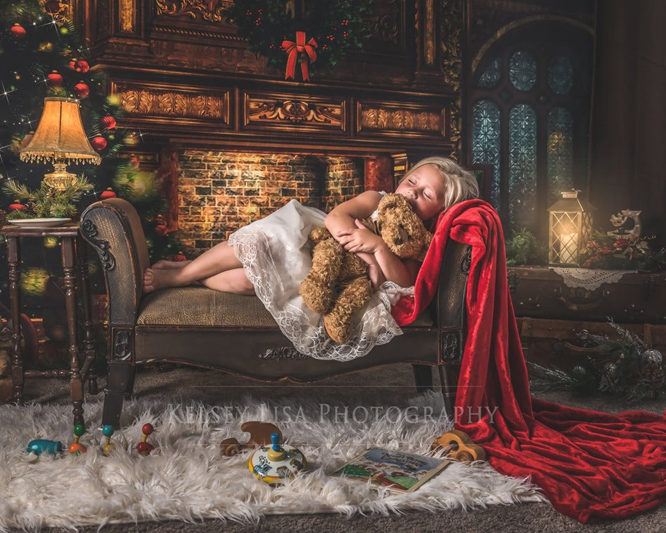 Kate Christmas Fireplace Backdrop for Photography -UK