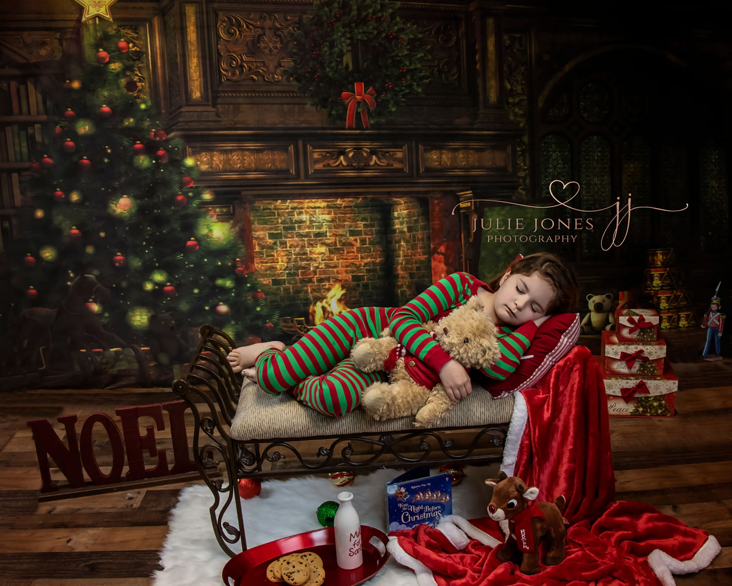 Kate Christmas Fireplace Backdrop for Photography -UK