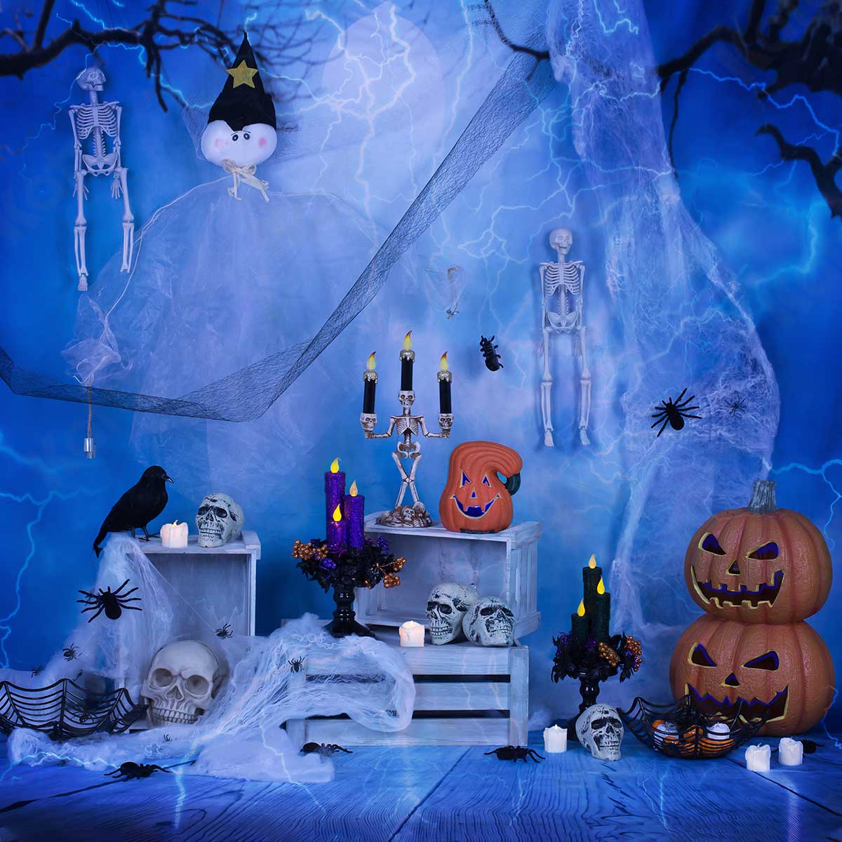 Kate Halloween Pumpkin And Dragonfly Decorations Backdrop for Photography designed by Studio Gumot -UK